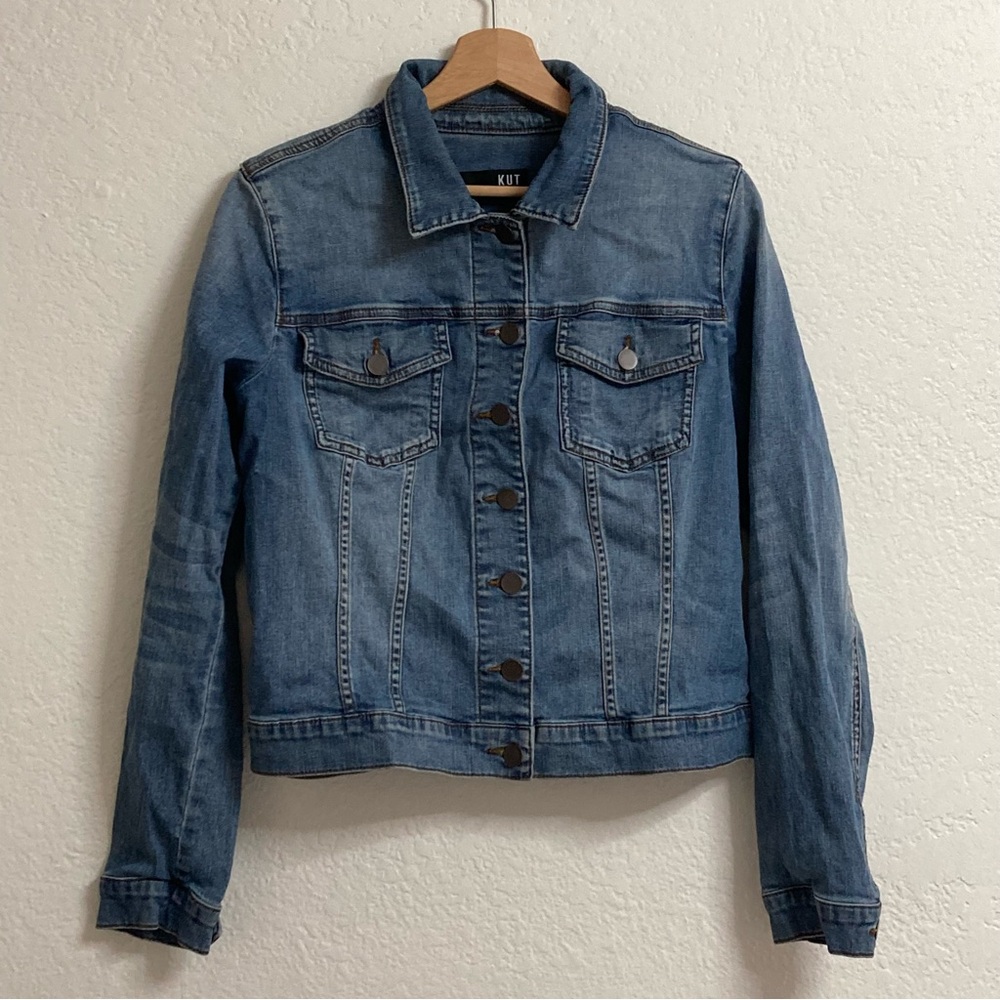 Kut From The Kloth Helena Blue Denim Jacket, Size L